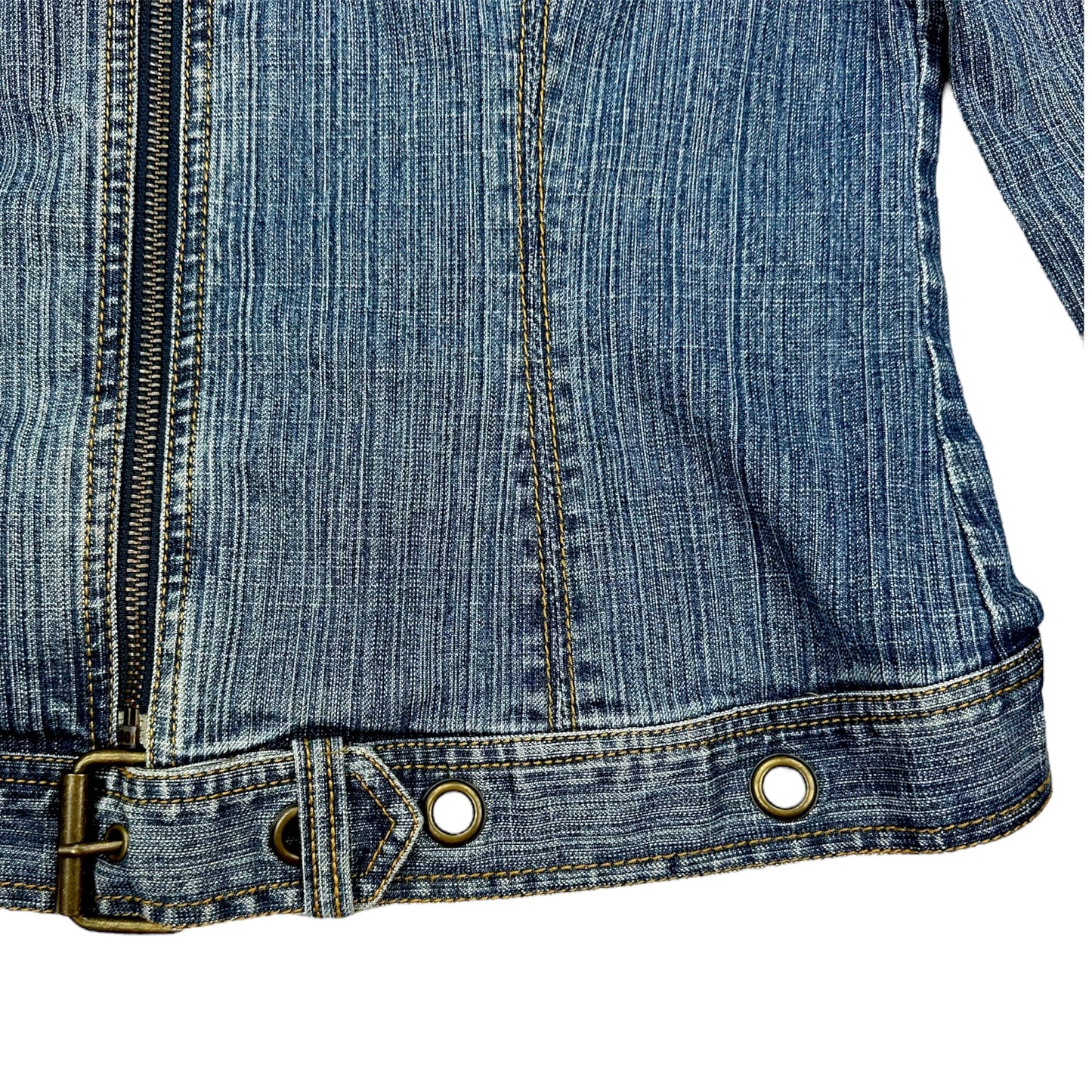 DKNY Buckle Denim Zip Up