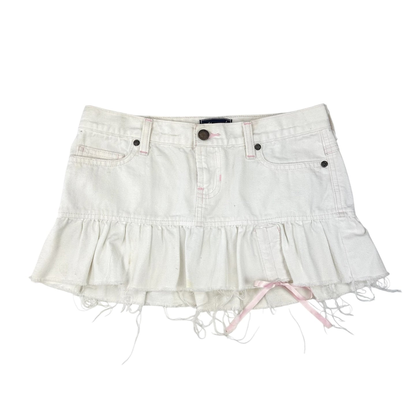Abercrombie White Denim Mini Skirt