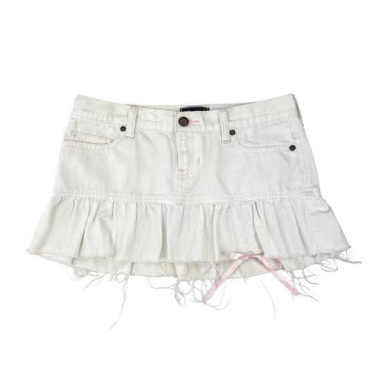 Abercrombie White Denim Mini Skirt