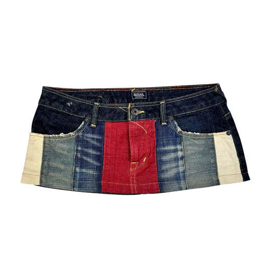 Von Dutch Colour Panel Mini Skirt