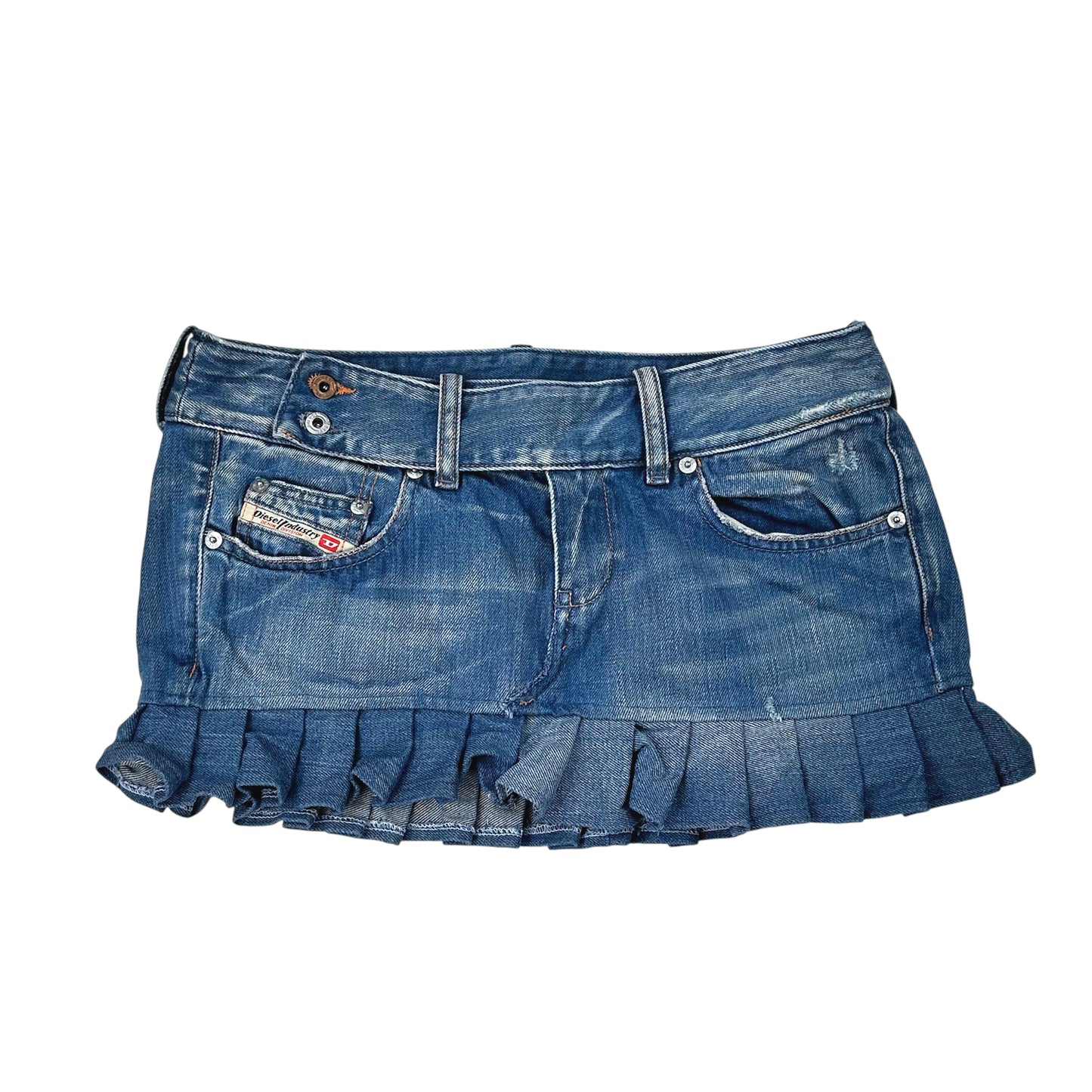 Diesel Denim Pleated Mini Skirt