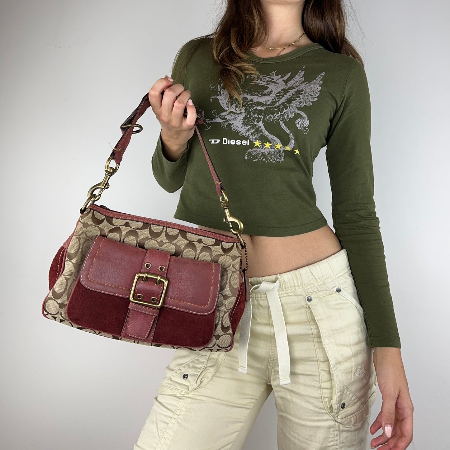 Coach Monogram Buckle Bag