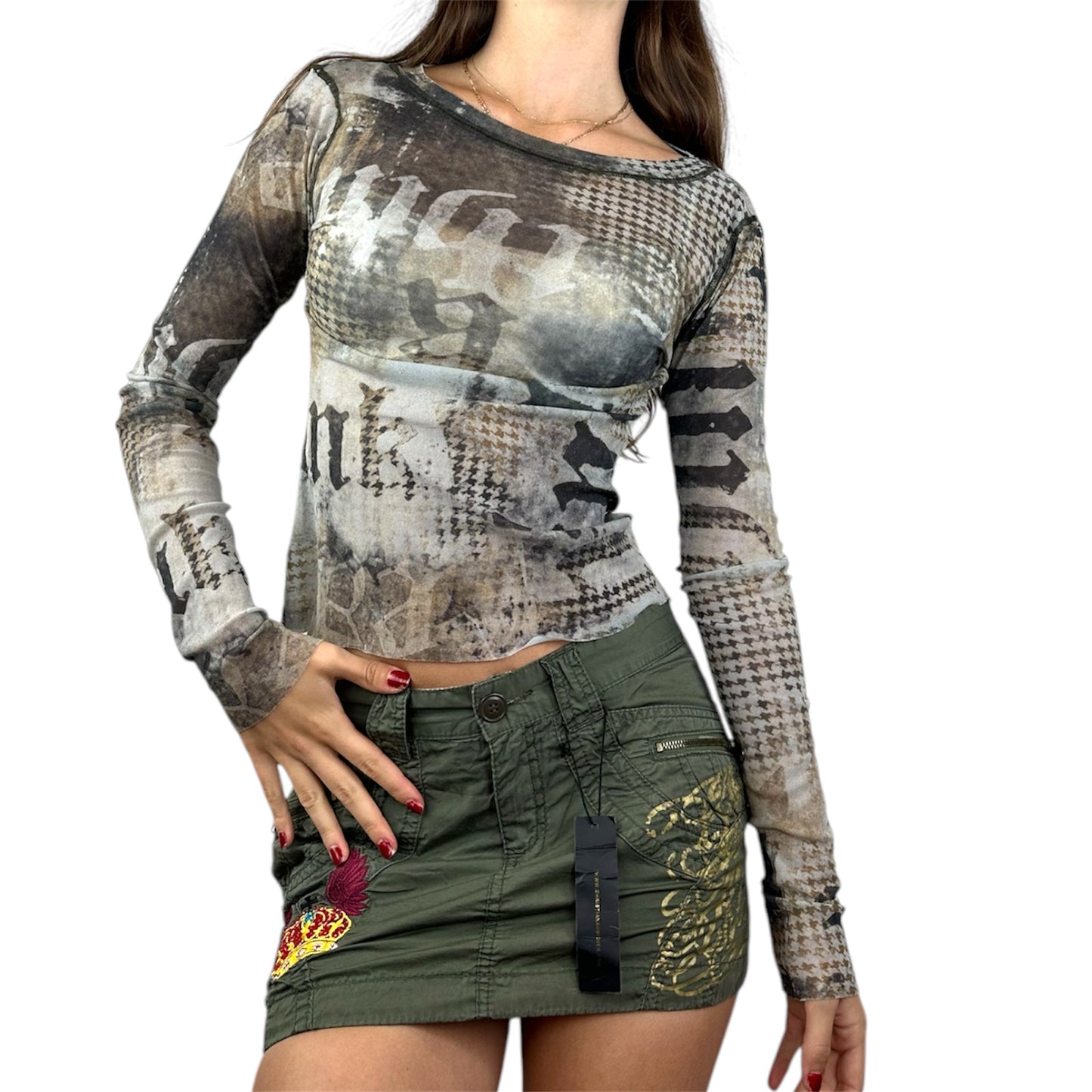 United Colors of Benetton Grunge Mesh Top