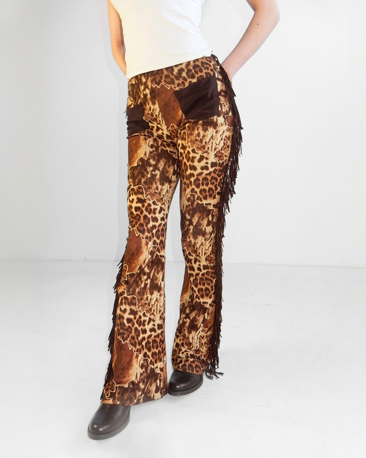Animal Print Frill Pants