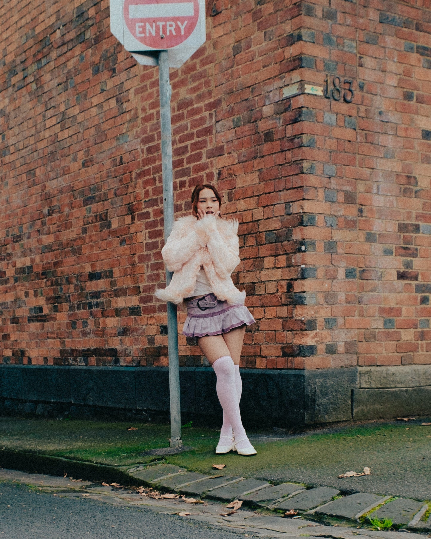 Purple Denim Mini Skirt