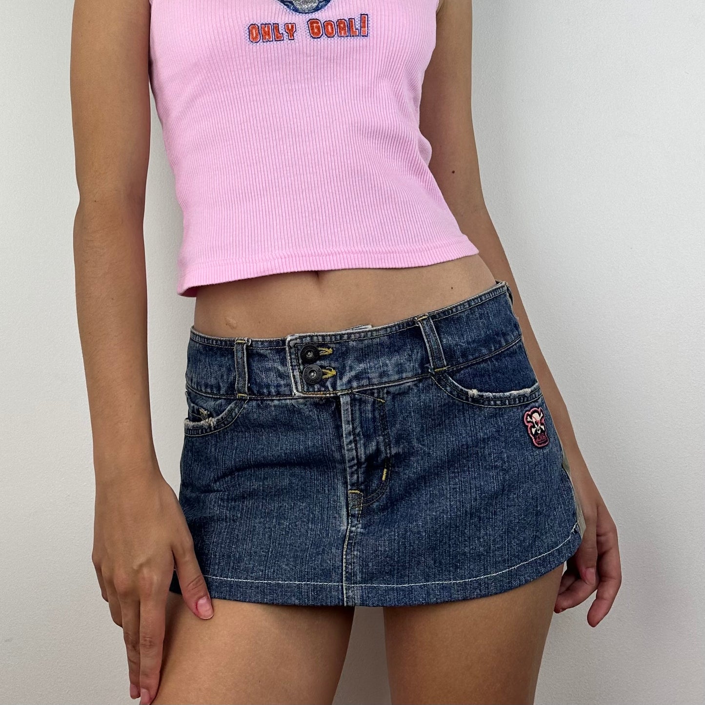 Von Dutch Camo Denim Mini Skirt