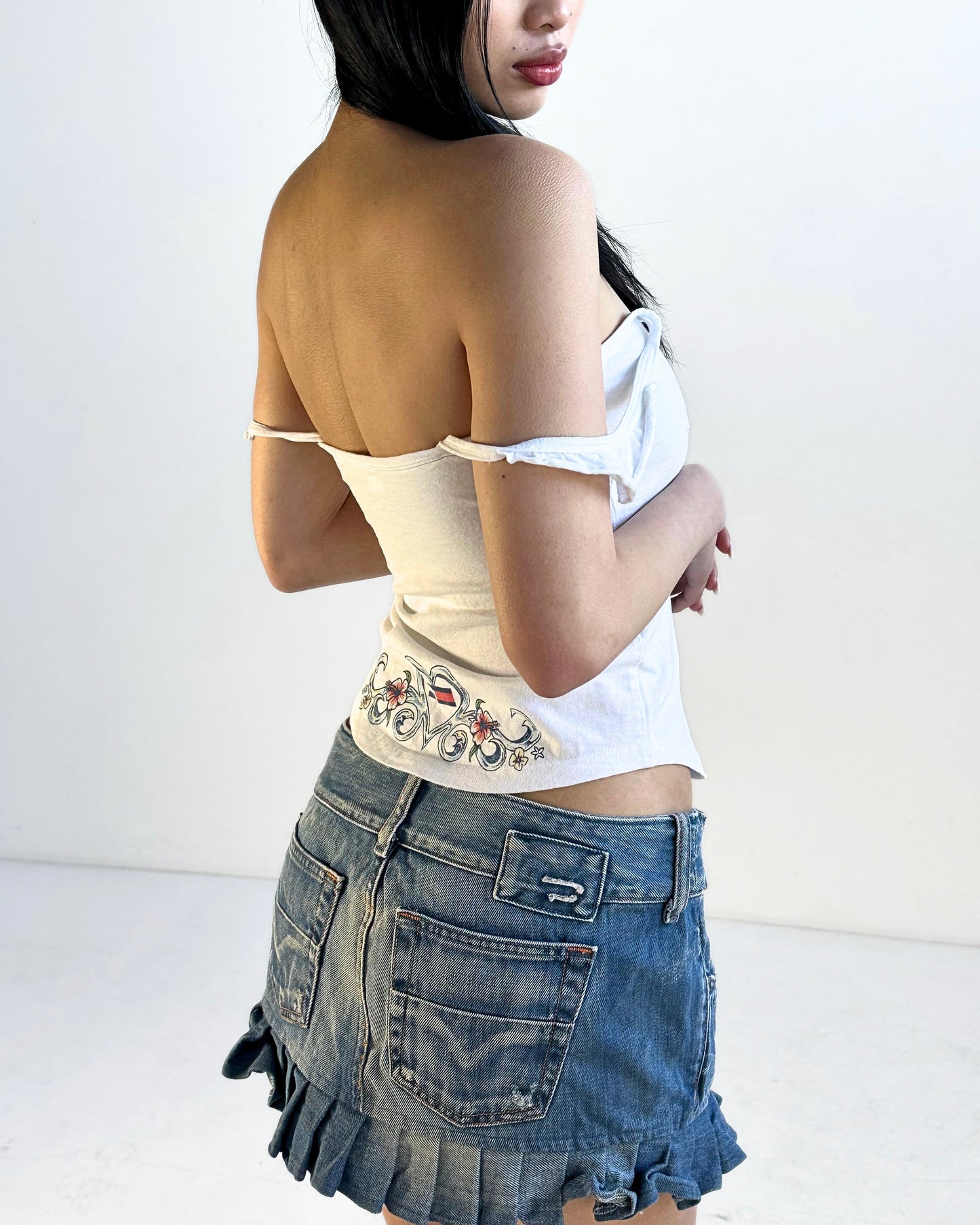 Diesel Denim Pleated Mini Skirt