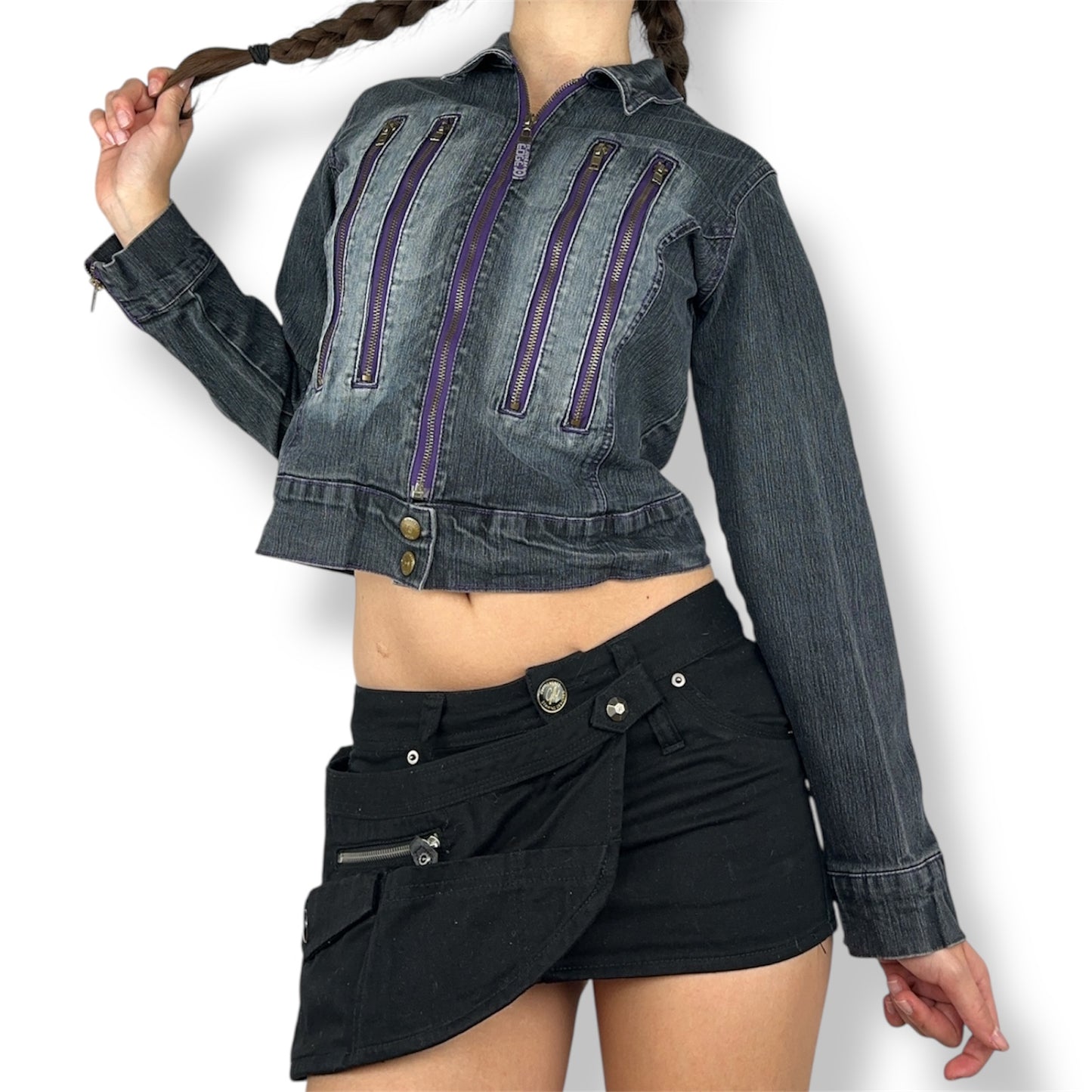 Zip Detail Denim Jacket