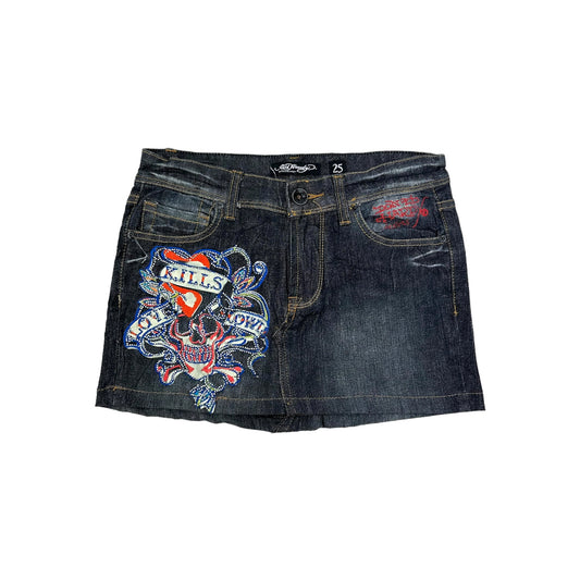 Ed Hardy Denim Mini Skirt