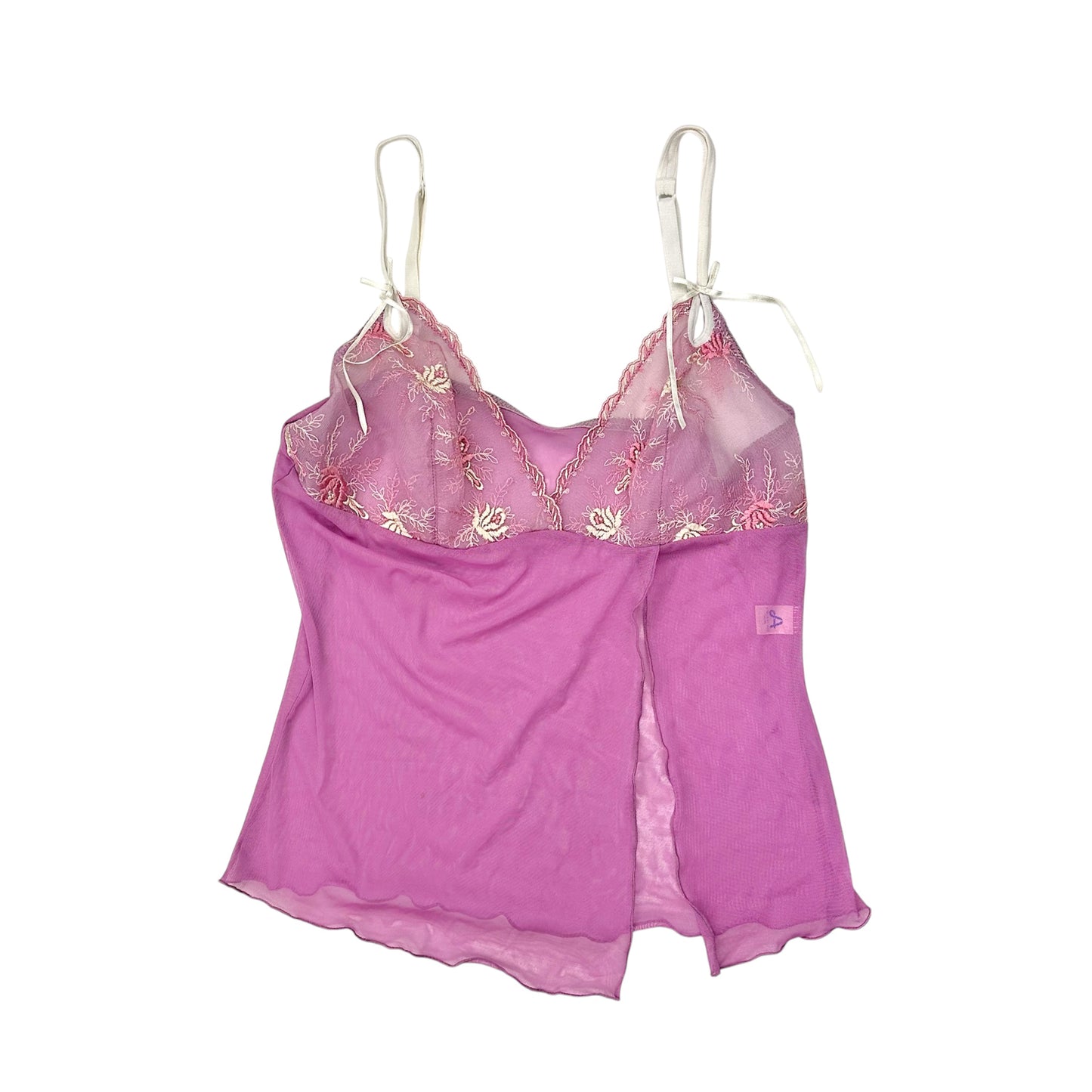 Pink Mesh Lace Cami