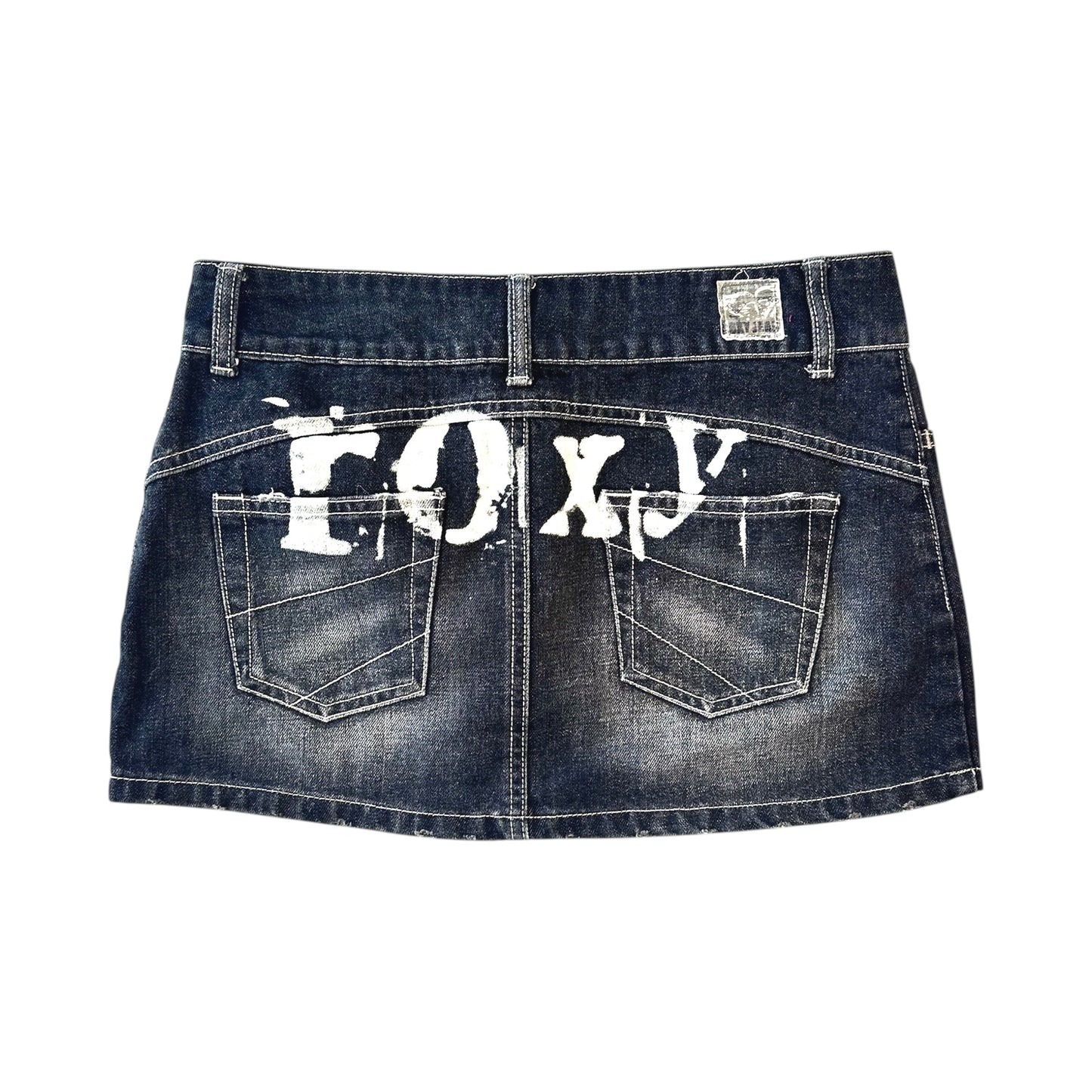 Roxy Black Denim Printed Mini Skirt