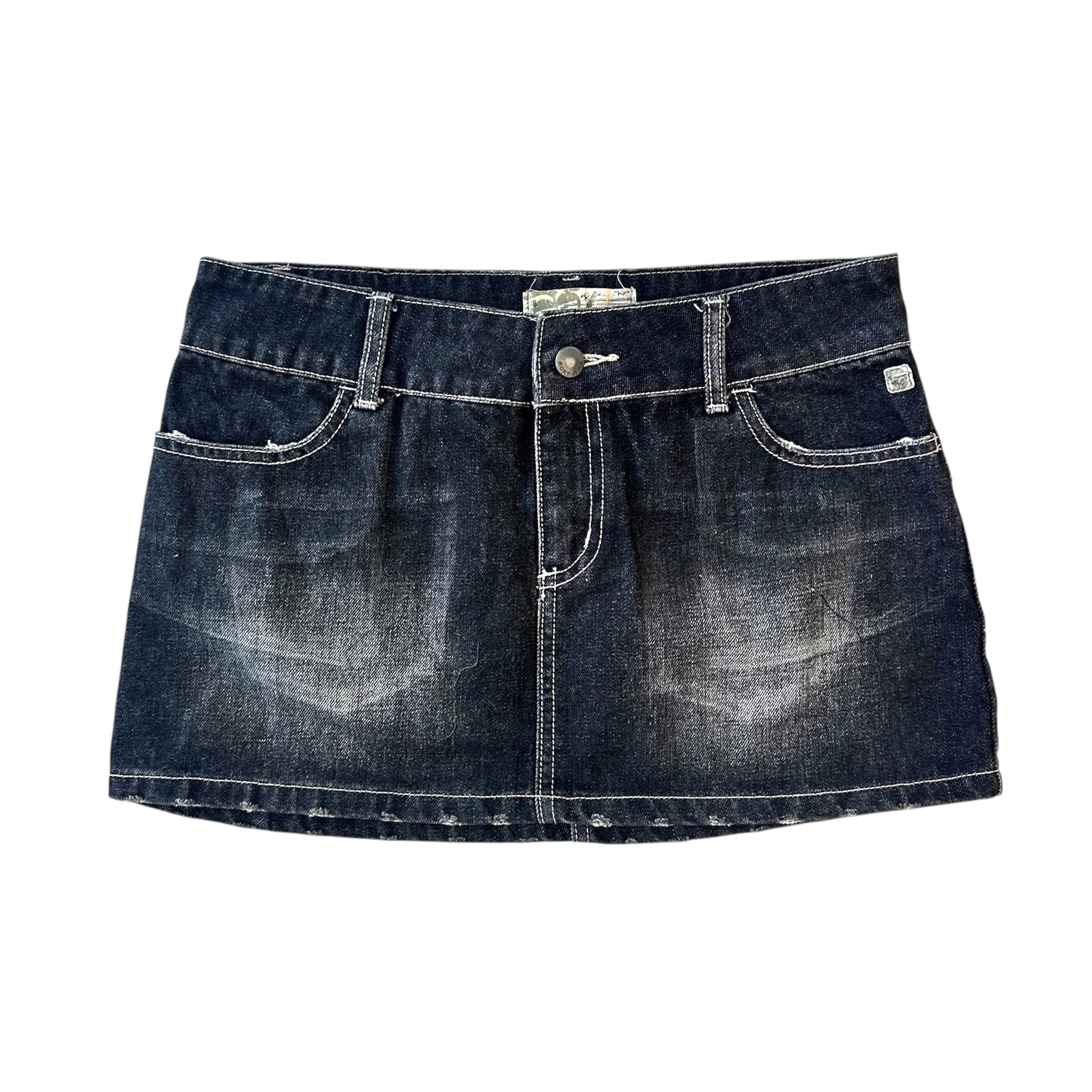 Roxy Black Denim Printed Mini Skirt