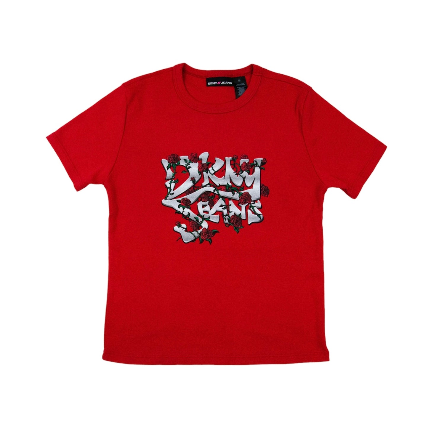 DKNY Chrome Metal & Rose Graphic Baby Tee