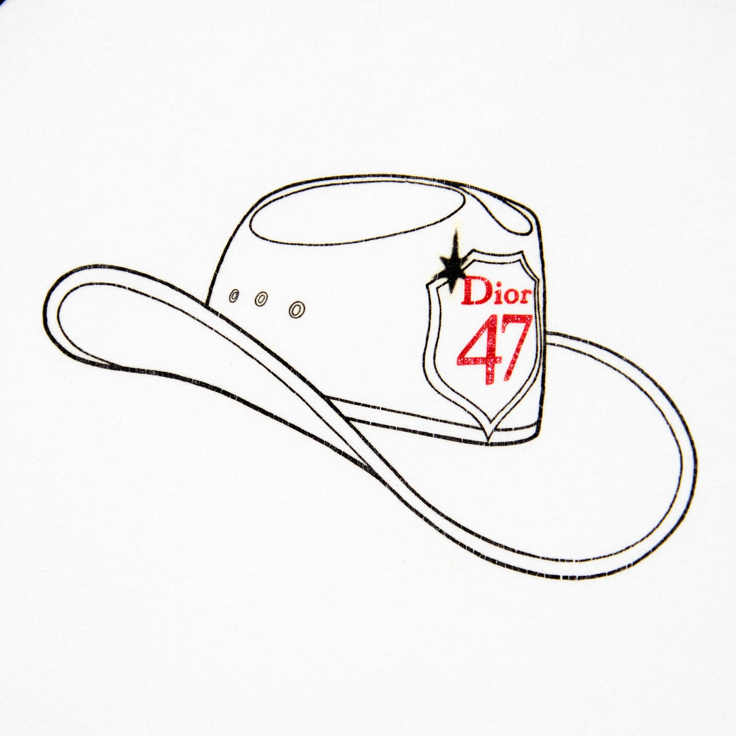 Christian Dior Cowboy Hat Graphic Baby Tee